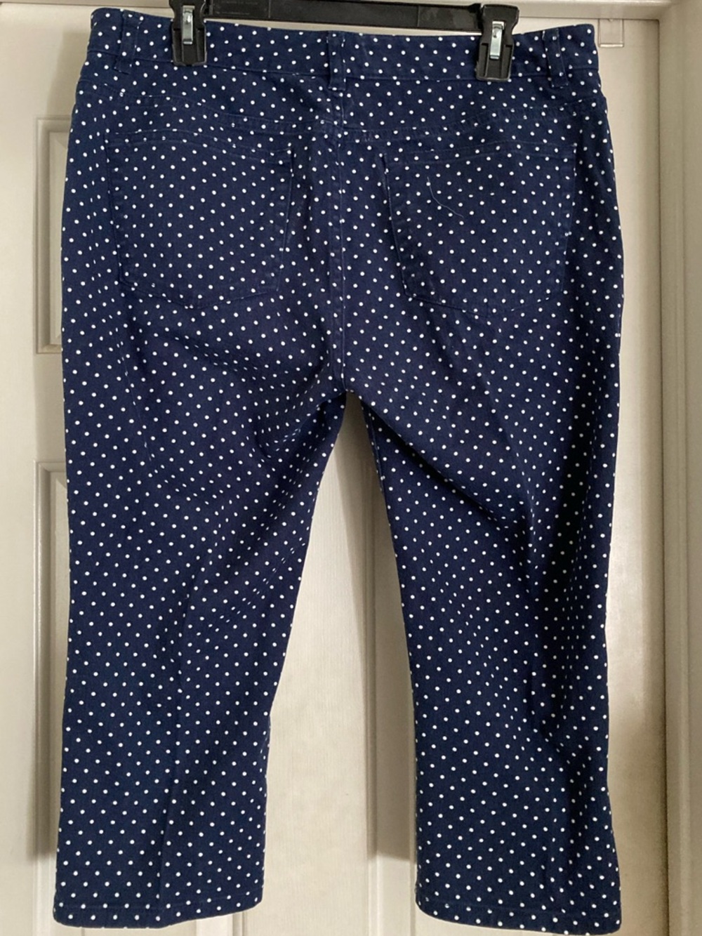 Chaps WOMENS Navy Polka Dot Capri jeans size 12 - Picture 2 of 12